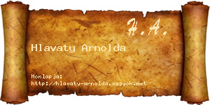 Hlavaty Arnolda névjegykártya